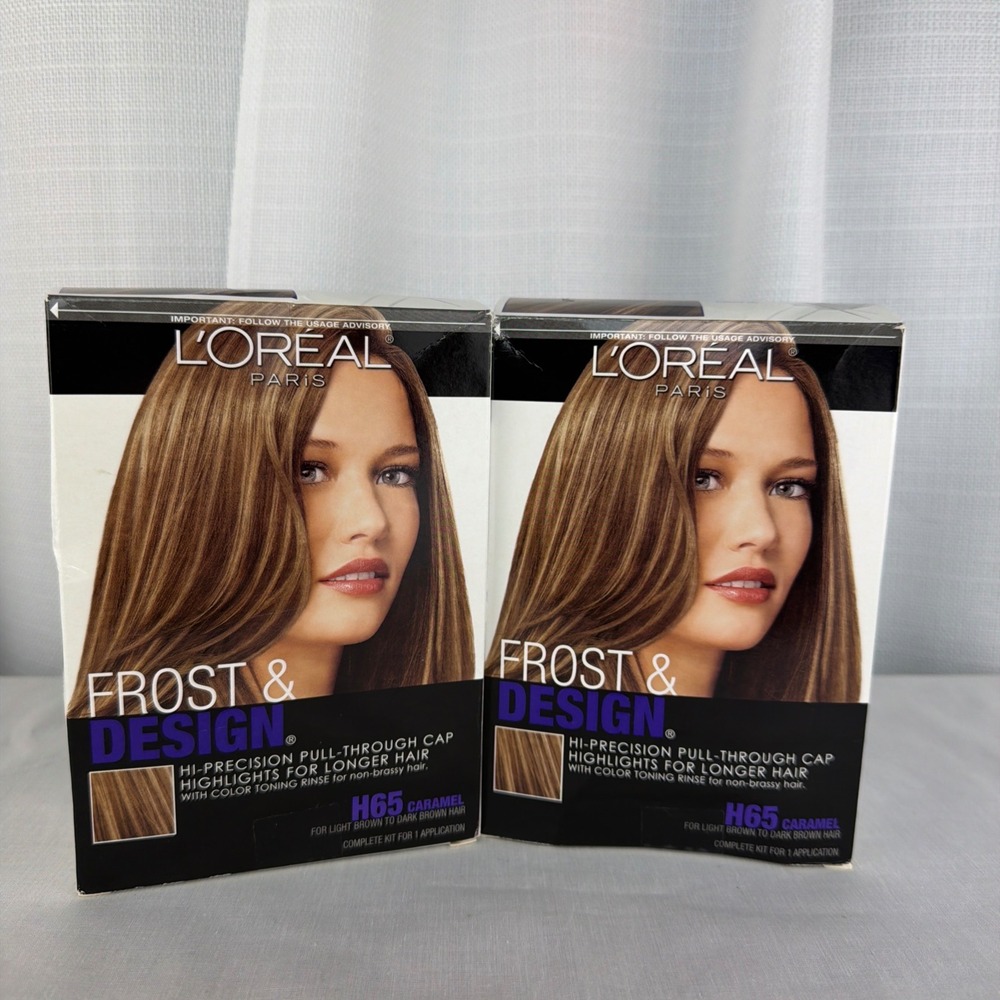 L'Oreal Paris Frost & Design H65 Caramel Highlights Hair Color Kit Lot of 2